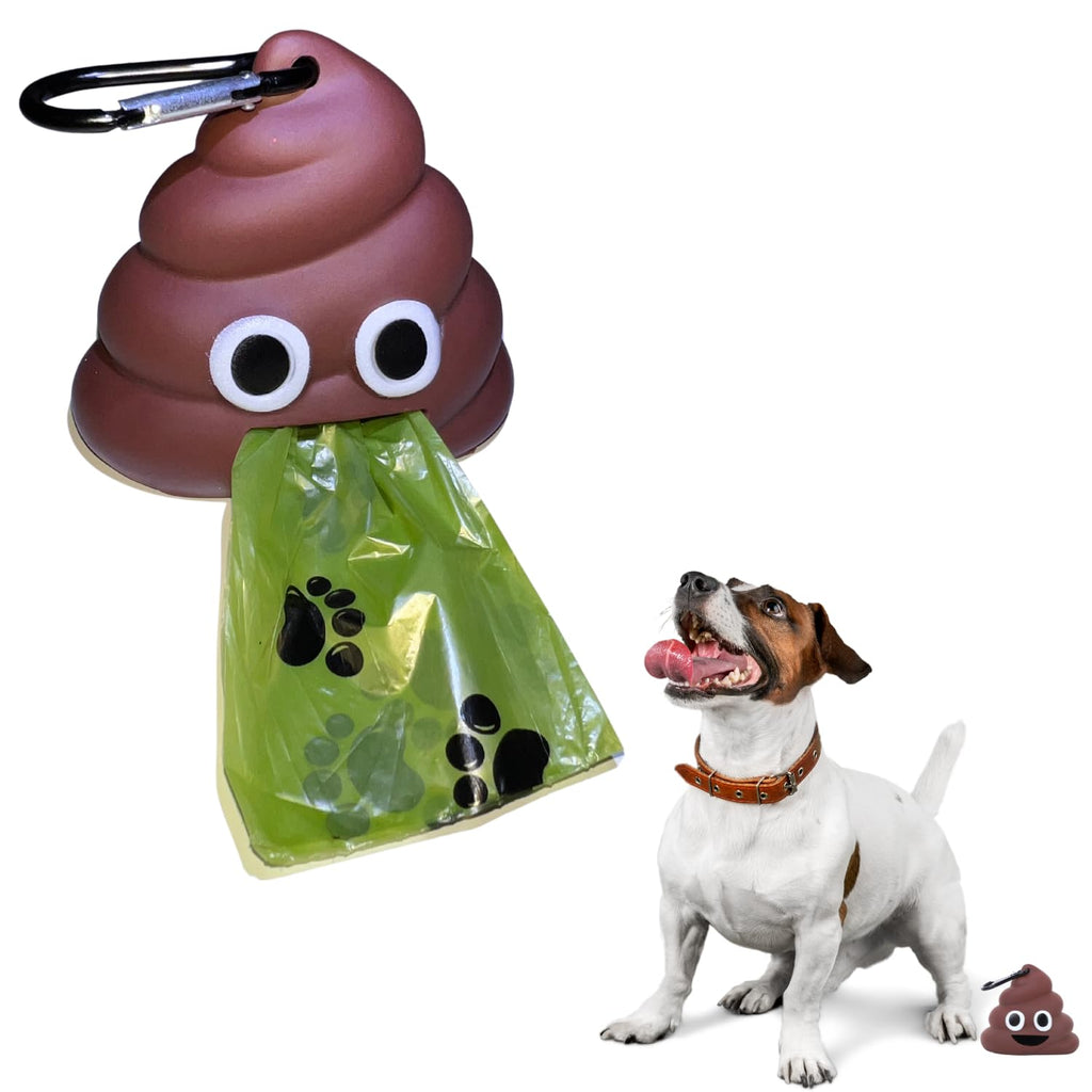 Emoji Poop Bag Holder with Leash Clip