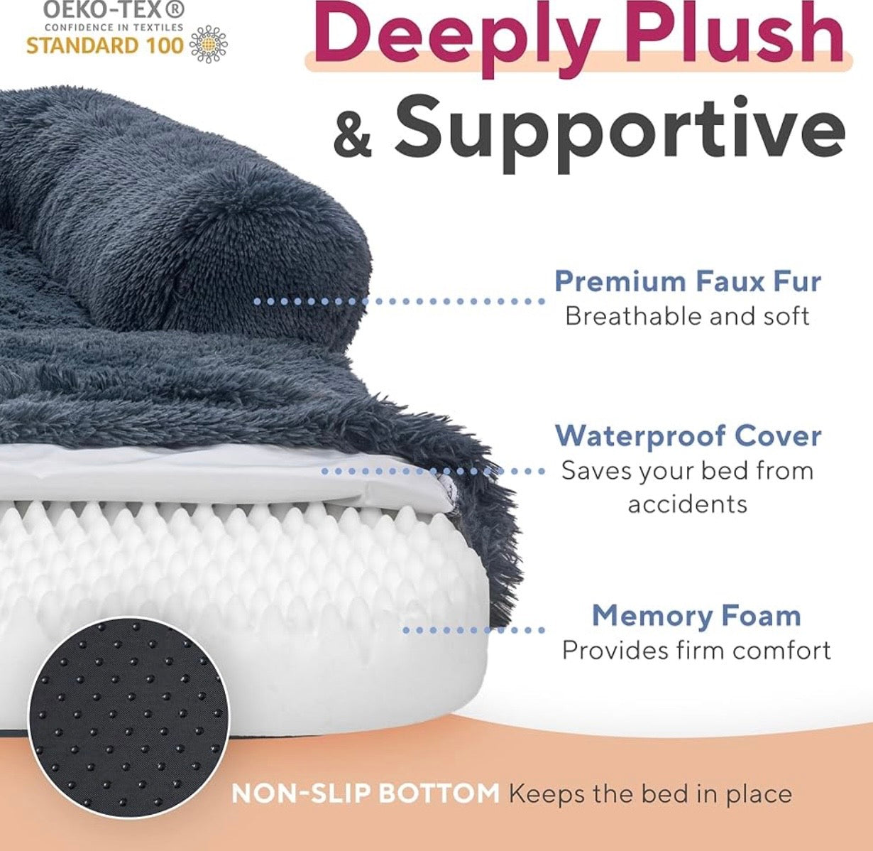 LuxFur Orthopedic Human Dog Sofa - Extra Large Washable Bed