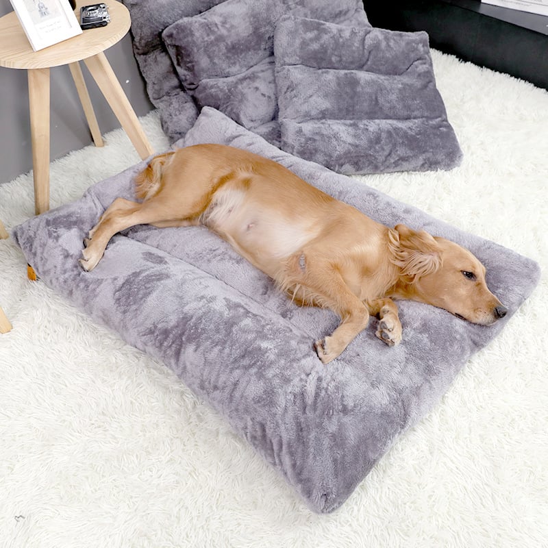 Long Warm Plush Dog Bed