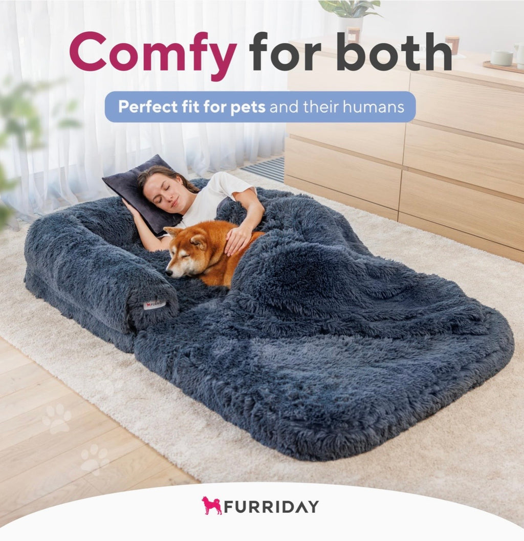 LuxFur Orthopedic Human Dog Sofa - Extra Large Washable Bed