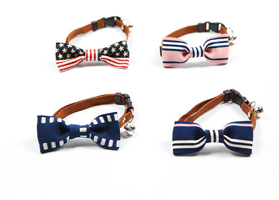 English-Style Pet Bowtie Collar for Small Dogs & Cats