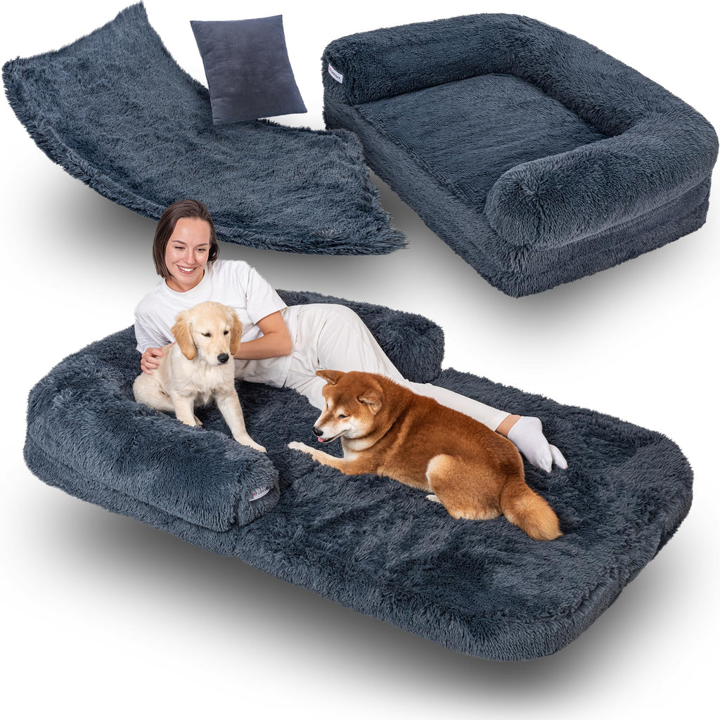LuxFur Orthopedic Human Dog Sofa - Extra Large Washable Bed