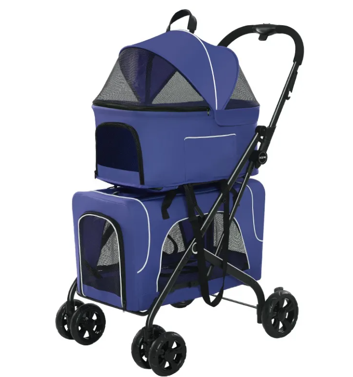 Lightweight Folding Pet Stroller for Small Dogs & Cats