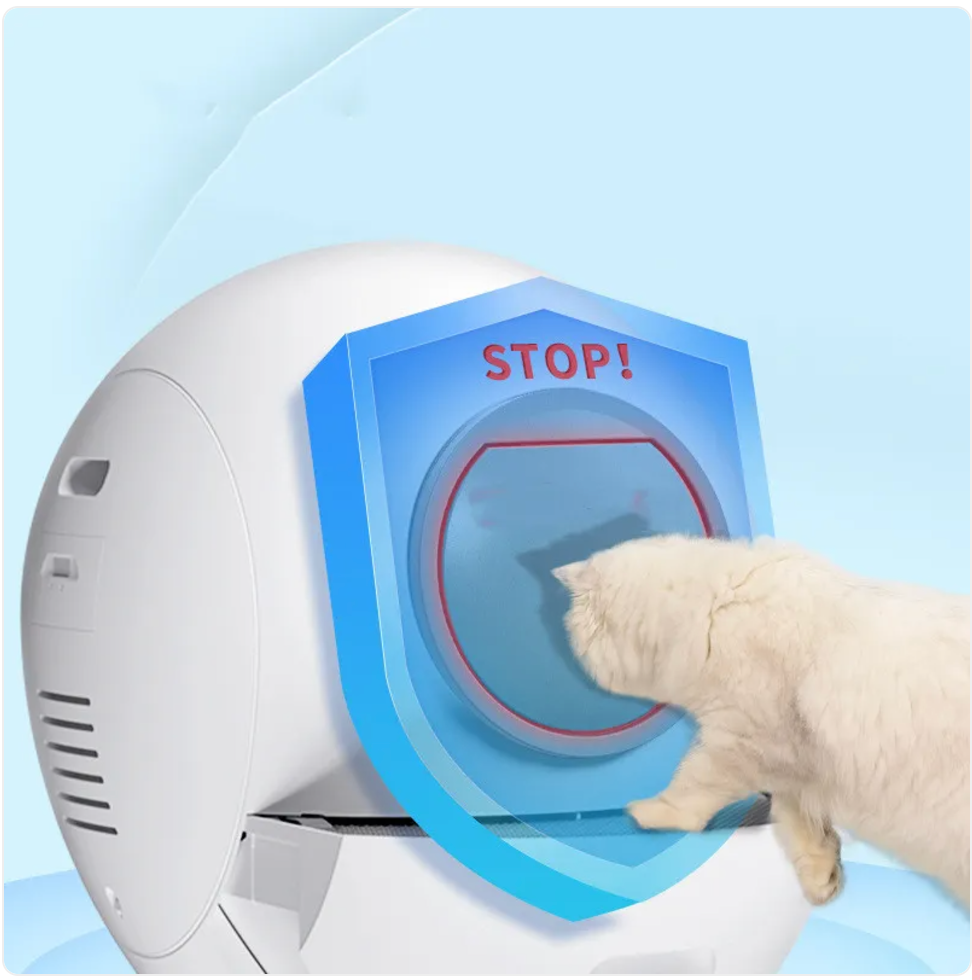 Large Smart Enclosed Cat Litter Box with Scoop - Gray