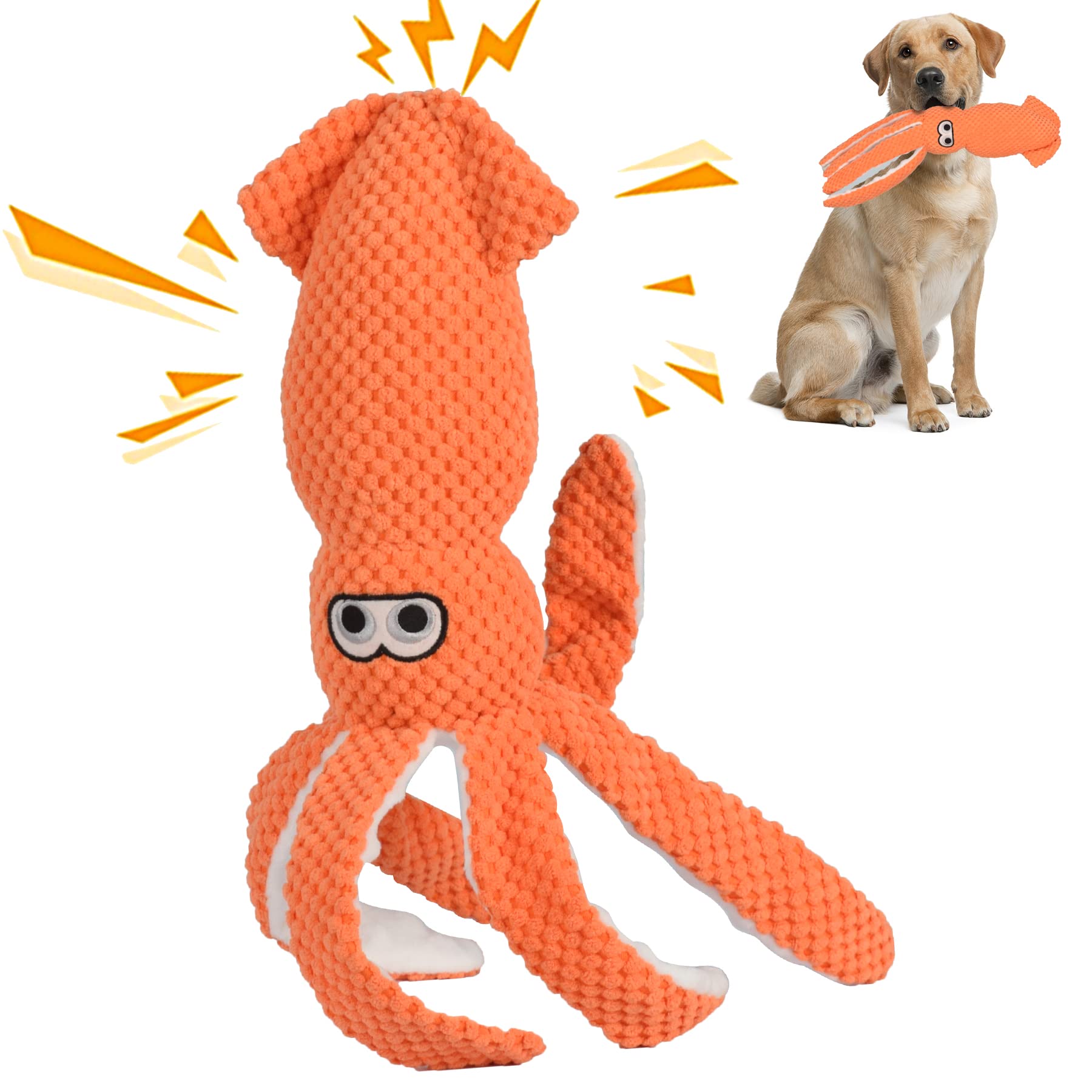 Squid Shape Plush Dog Toy