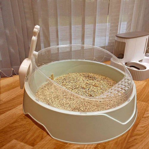 Large Enclosed Cat Litter Box with Scoop & Odor Control