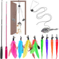 Interactive Feather Cat Wand Toy Set - 6 Piece